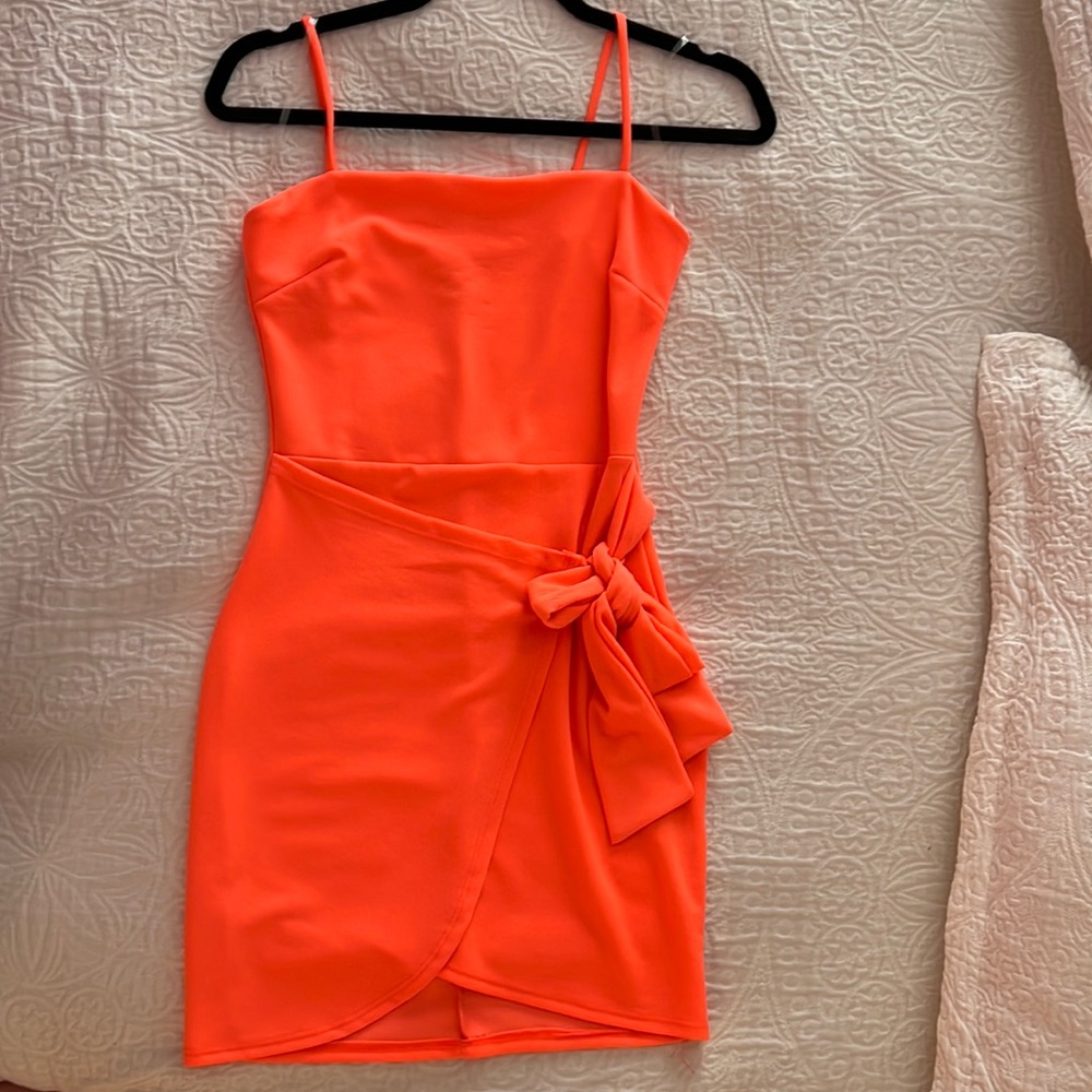 SMALL CORAL TIED mini dress , NEVER WORN